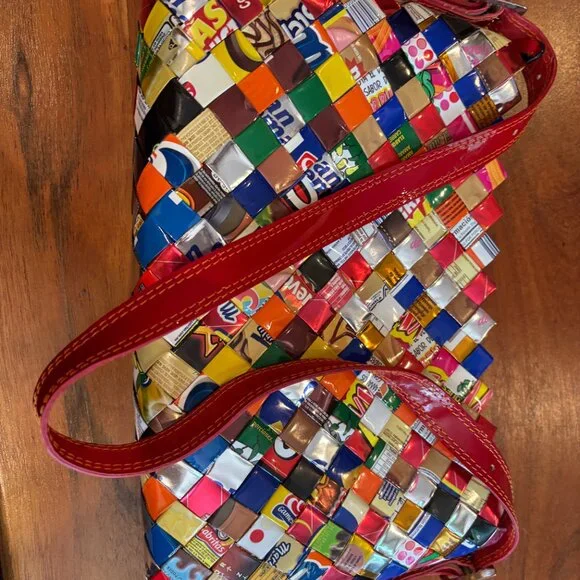 Nahui Ollin Handcrafted Sustainable Recycled Tutti Fruitti Shoulder Bag - Picture 12 of 12